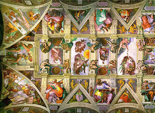 потрясающие фрески Микеланжело были завершены между 1508 и 1512 гг.
