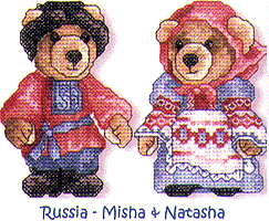 «Russia - Misha and Natasha» от Vermillion Stitchery