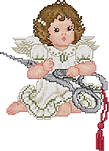 «Stitching Angel with Scissors» от Ellen Maurer-Stroh